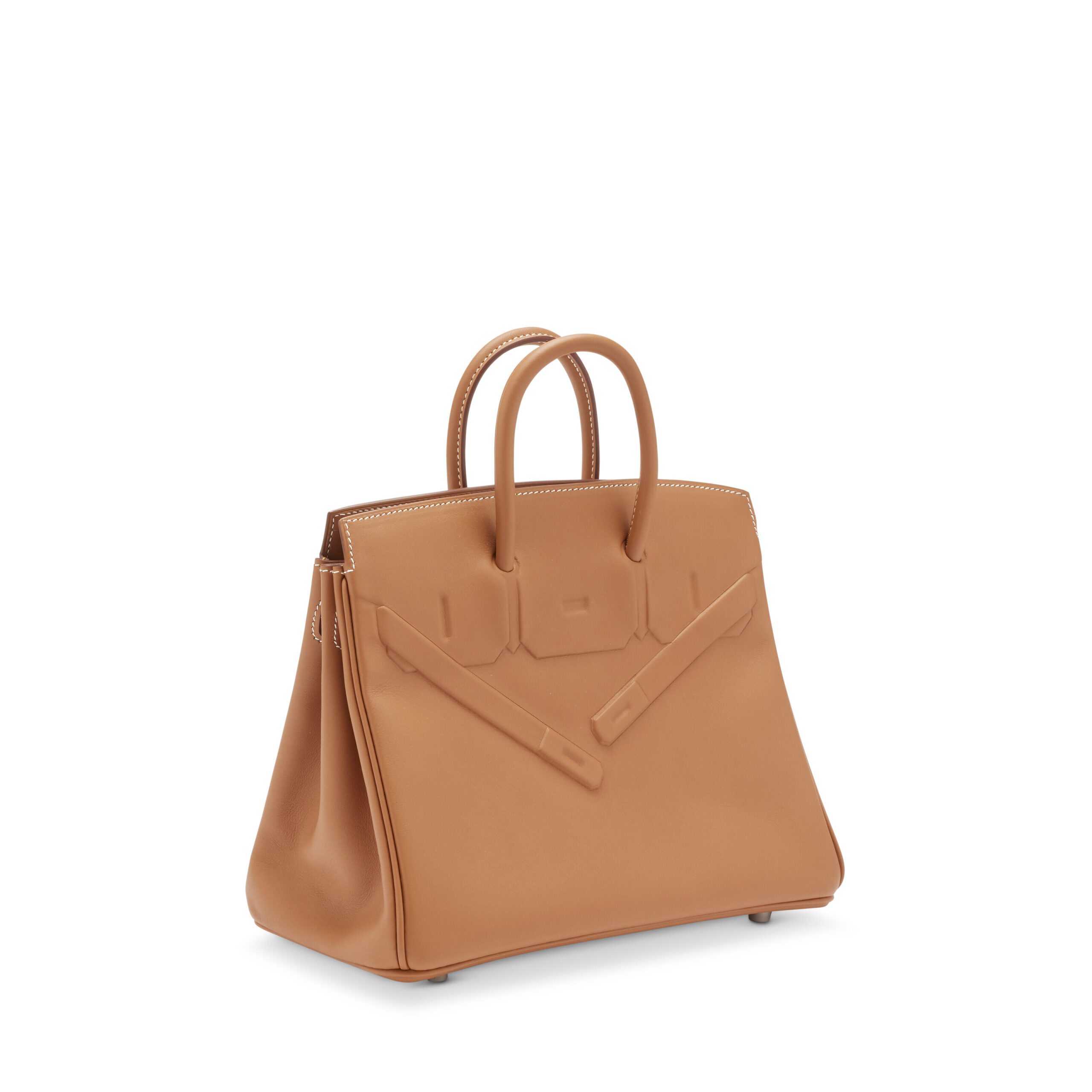 A LIMITED EDITION GOLD EVERCALF LEATHER SHADOW BIRKIN 25 WITH PALLADIUM HARDWARE 3 A LIMITED EDITION GOLD EVERCALF LEATHER SHADOW BIRKIN 25 WITH PALLADIUM HARDWARE - Image 3