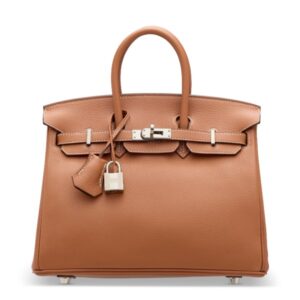 A LIMITED EDITION GOLD & GRIS TOURTERELLE NOVILLO LEATHER VERSO BIRKIN 25 WITH PALLADIUM HARDWARE (1)