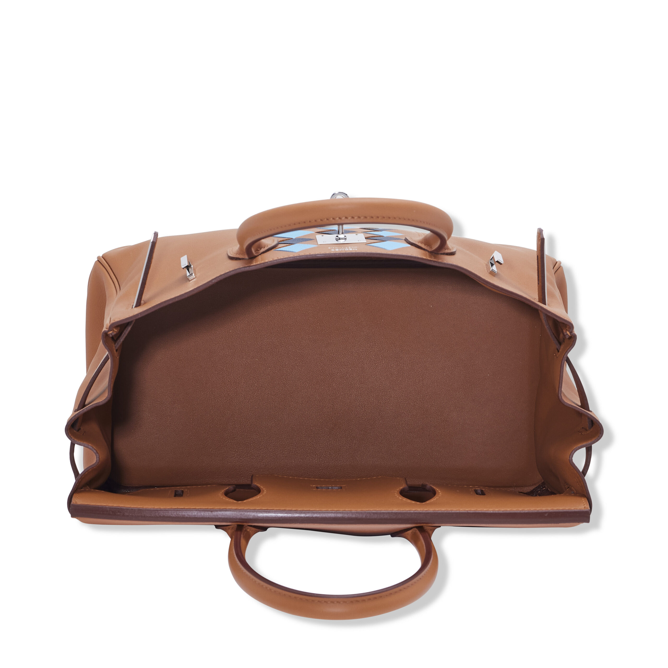 A LIMITED EDITION GOLD SWIFT, BLEU DU NORD & BLEU INDIGO EPSOM LEATHER TRESSAGE BIRKIN 30 WITH PALLADIUM HARDWARE 5 A LIMITED EDITION GOLD SWIFT, BLEU DU NORD & BLEU INDIGO EPSOM LEATHER TRESSAGE BIRKIN 30 WITH PALLADIUM HARDWARE - Image 5