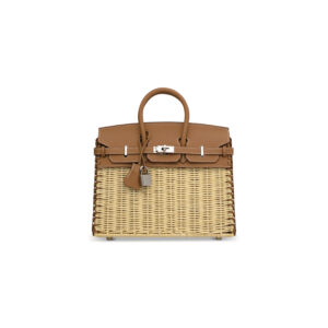 A LIMITED EDITION GOLD SWIFT LEATHER & OSIER PICNIC BIRKIN 25 WITH PALLADIUM HARDWARE