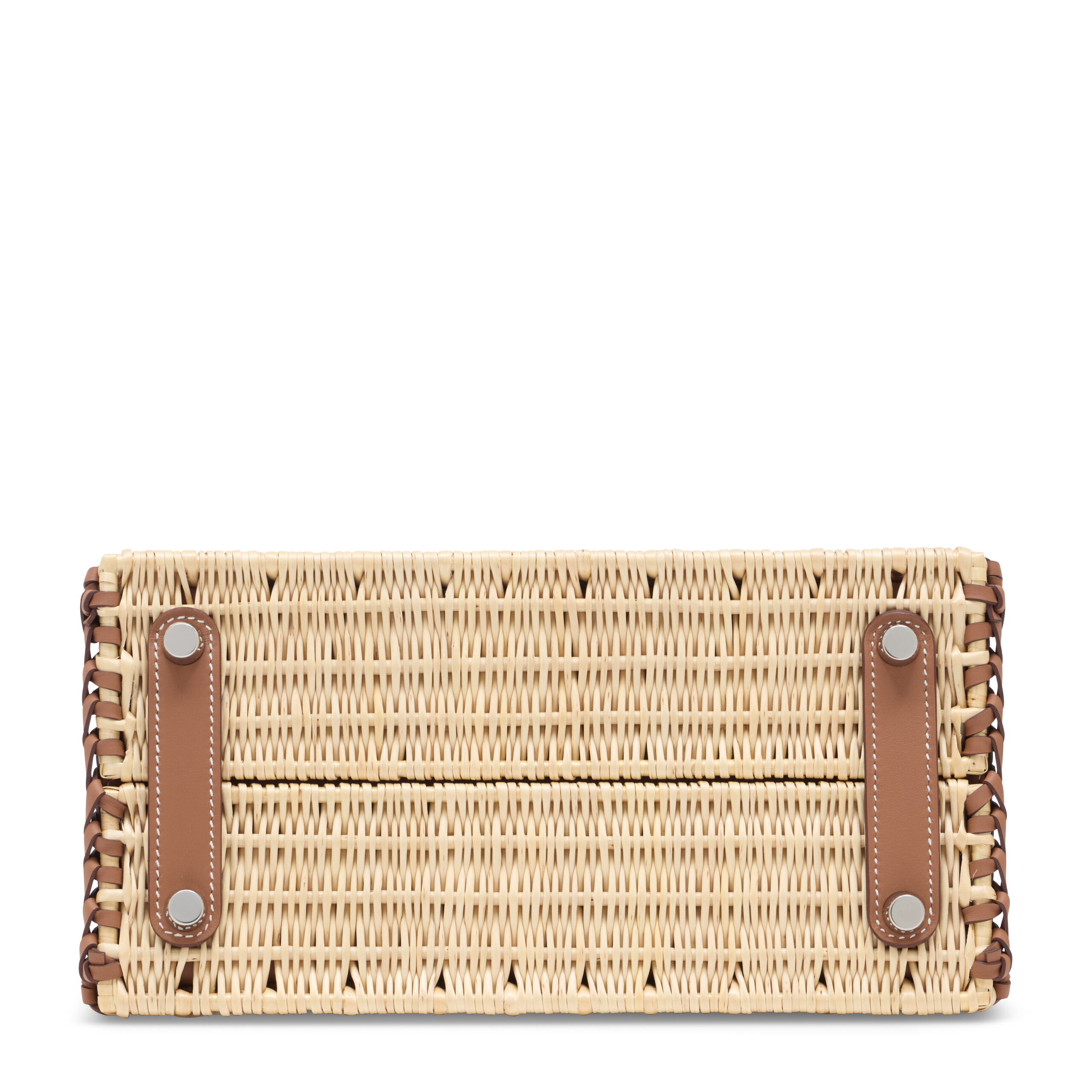 A LIMITED EDITION GOLD SWIFT LEATHER & OSIER STRIPE PICNIC BIRKIN 25 WITH PALLADIUM HARDWARE 5 A LIMITED EDITION GOLD SWIFT LEATHER & OSIER STRIPE PICNIC BIRKIN 25 WITH PALLADIUM HARDWARE - Image 5