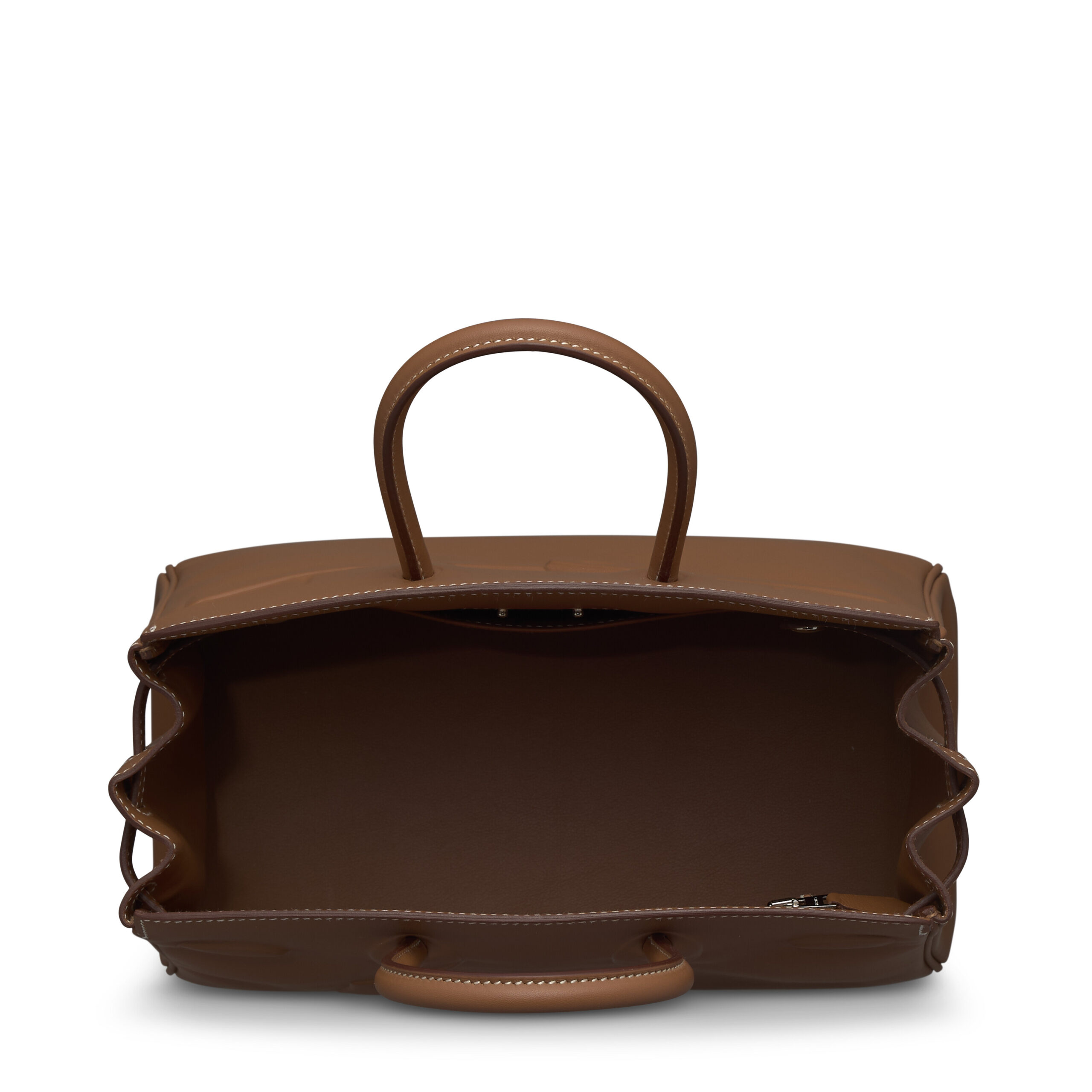 A LIMITED EDITION GOLD EVERCALF LEATHER SHADOW BIRKIN 35 WITH PALLADIUM HARDWARE 4 A LIMITED EDITION GOLD EVERCALF LEATHER SHADOW BIRKIN 35 WITH PALLADIUM HARDWARE - Image 4