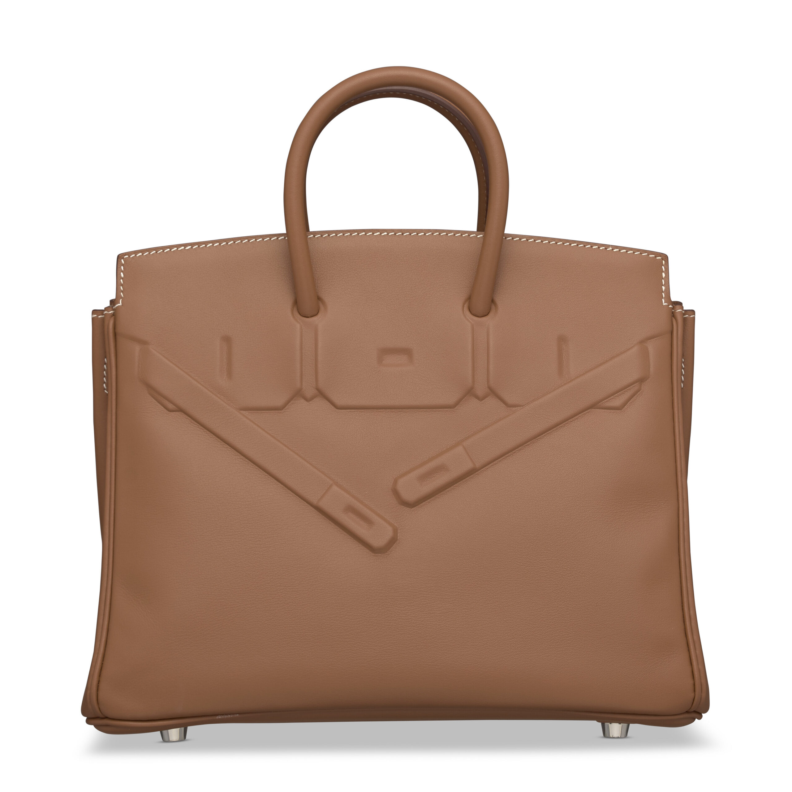 A LIMITED EDITION GOLD EVERCALF LEATHER SHADOW BIRKIN 35 WITH PALLADIUM HARDWARE 5 A LIMITED EDITION GOLD EVERCALF LEATHER SHADOW BIRKIN 35 WITH PALLADIUM HARDWARE - Image 5