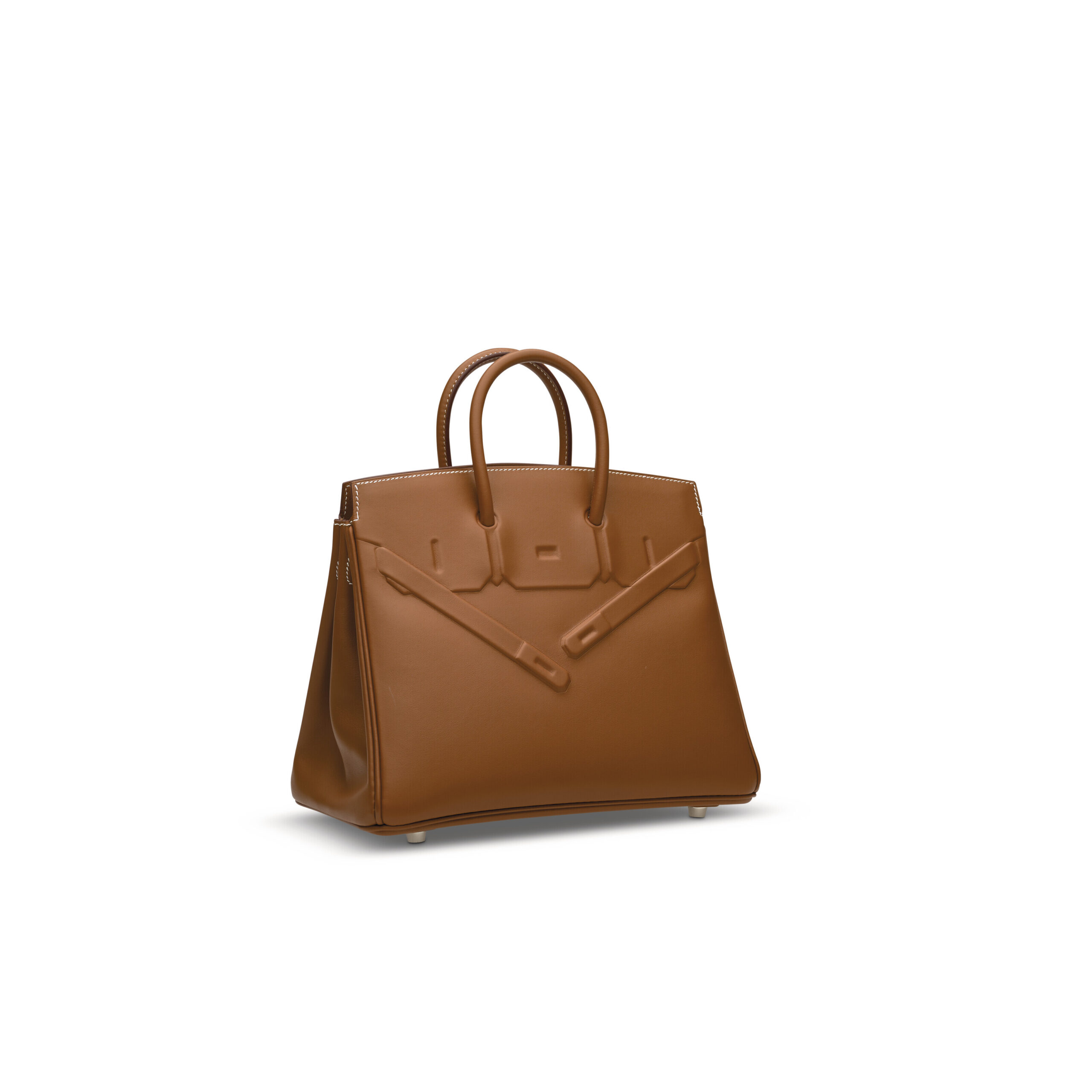 A LIMITED EDITION GOLD SWIFT LEATHER SHADOW BIRKIN 25 WITH PALLADIUM HARDWARE 4 A LIMITED EDITION GOLD SWIFT LEATHER SHADOW BIRKIN 25 WITH PALLADIUM HARDWARE - Image 4