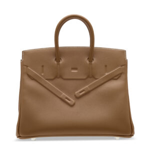 A LIMITED EDITION GOLD SWIFT LEATHER SHADOW BIRKIN 25 WITH PALLADIUM HARDWARE (5)