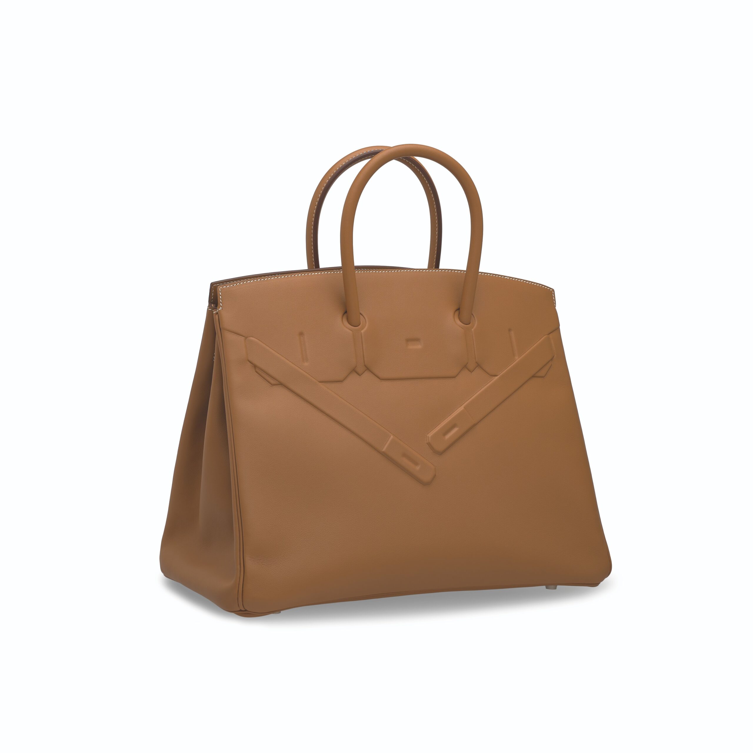 A LIMITED EDITION GOLD SWIFT LEATHER SHADOW BIRKIN 35 3 A LIMITED EDITION GOLD SWIFT LEATHER SHADOW BIRKIN 35 - Image 3