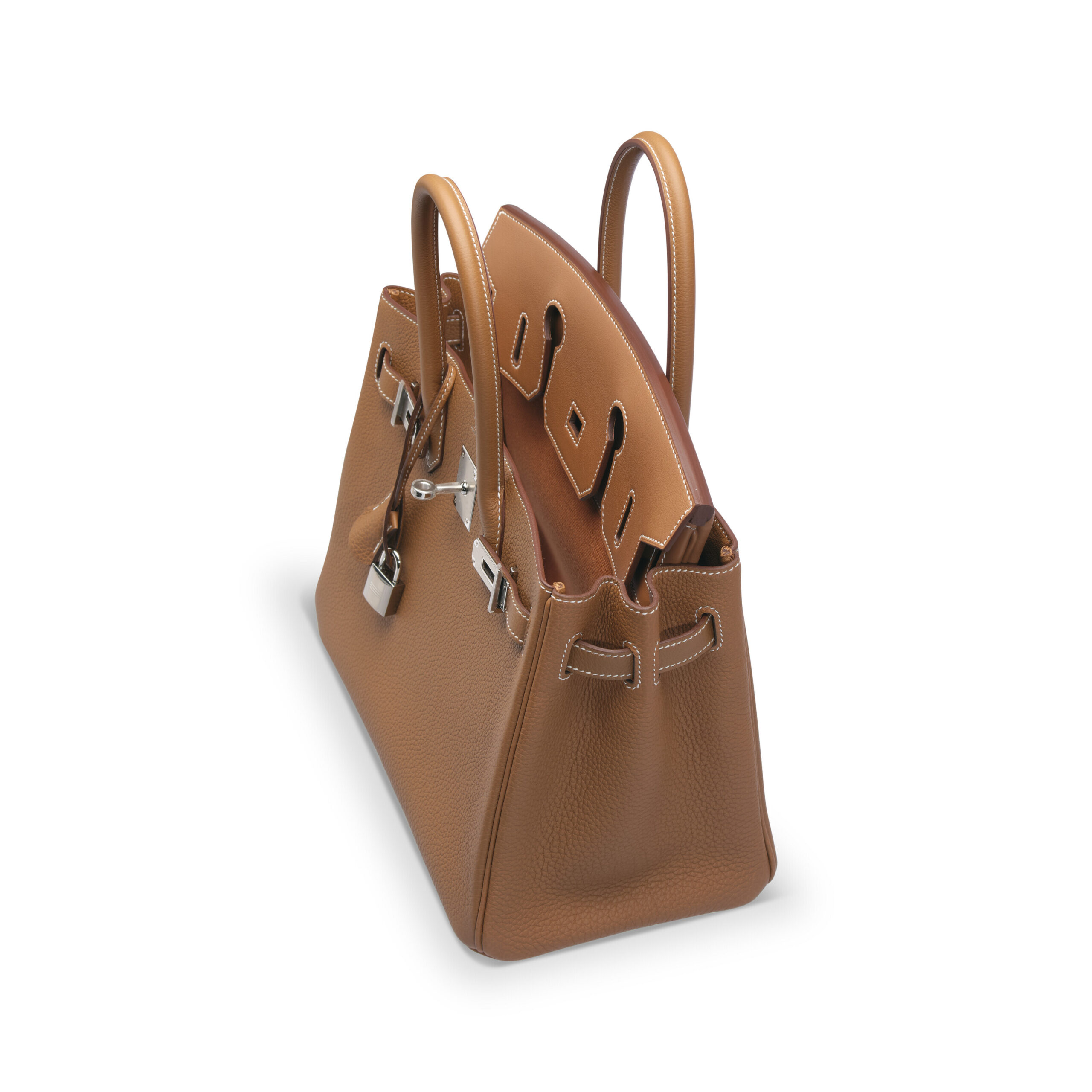 A LIMITED EDITION GOLD TOGO & SWIFT LEATHER 3 IN 1 BIRKIN 30 WITH PALLADIUM HARDWARE 5 A LIMITED EDITION GOLD TOGO & SWIFT LEATHER 3 IN 1 BIRKIN 30 WITH PALLADIUM HARDWARE - Image 5