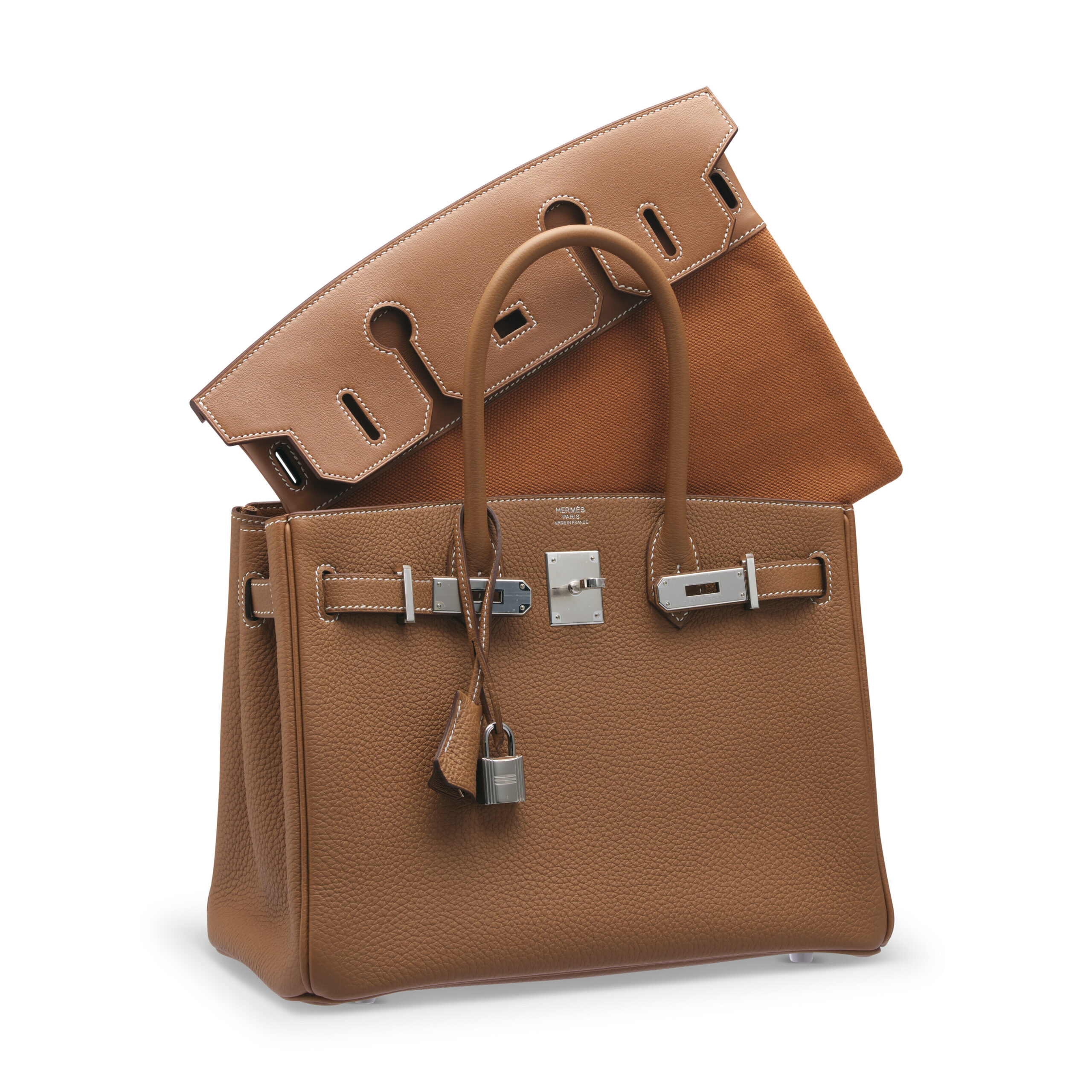 A LIMITED EDITION GOLD TOGO & SWIFT LEATHER 3 IN 1 BIRKIN 30 WITH PALLADIUM HARDWARE 6 A LIMITED EDITION GOLD TOGO & SWIFT LEATHER 3 IN 1 BIRKIN 30 WITH PALLADIUM HARDWARE - Image 6