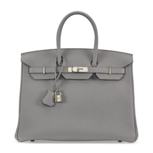 A LIMITED EDITION GRIS MOUETTE & BLEU AGATE TOGO LEATHER BIRKIN 35 WITH PALLADIUM HARDWARE (1)
