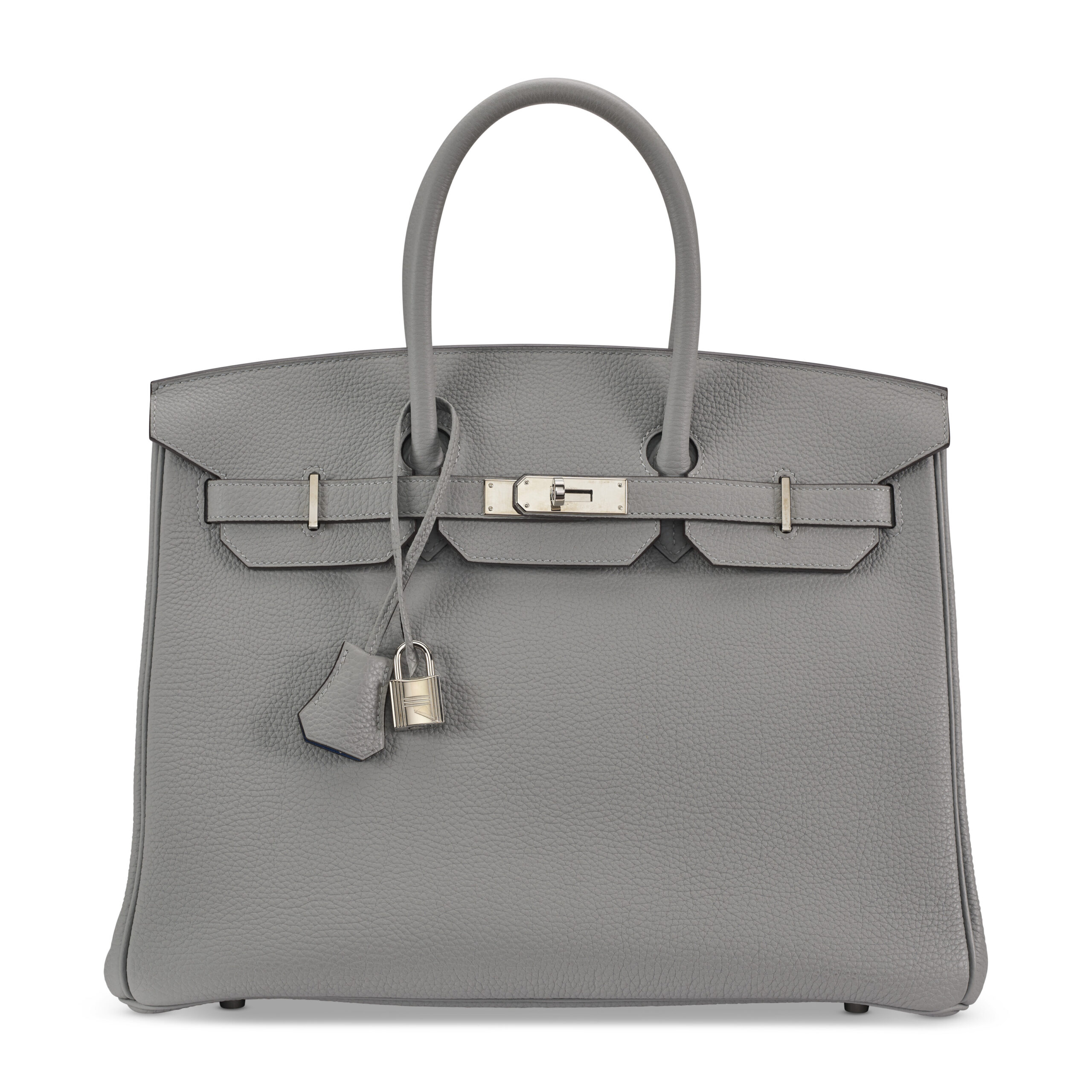 A LIMITED EDITION GRIS MOUETTE & BLEU AGATE TOGO LEATHER BIRKIN 35 WITH PALLADIUM HARDWARE 1 A LIMITED EDITION GRIS MOUETTE & BLEU AGATE TOGO LEATHER BIRKIN 35 WITH PALLADIUM HARDWARE (1)