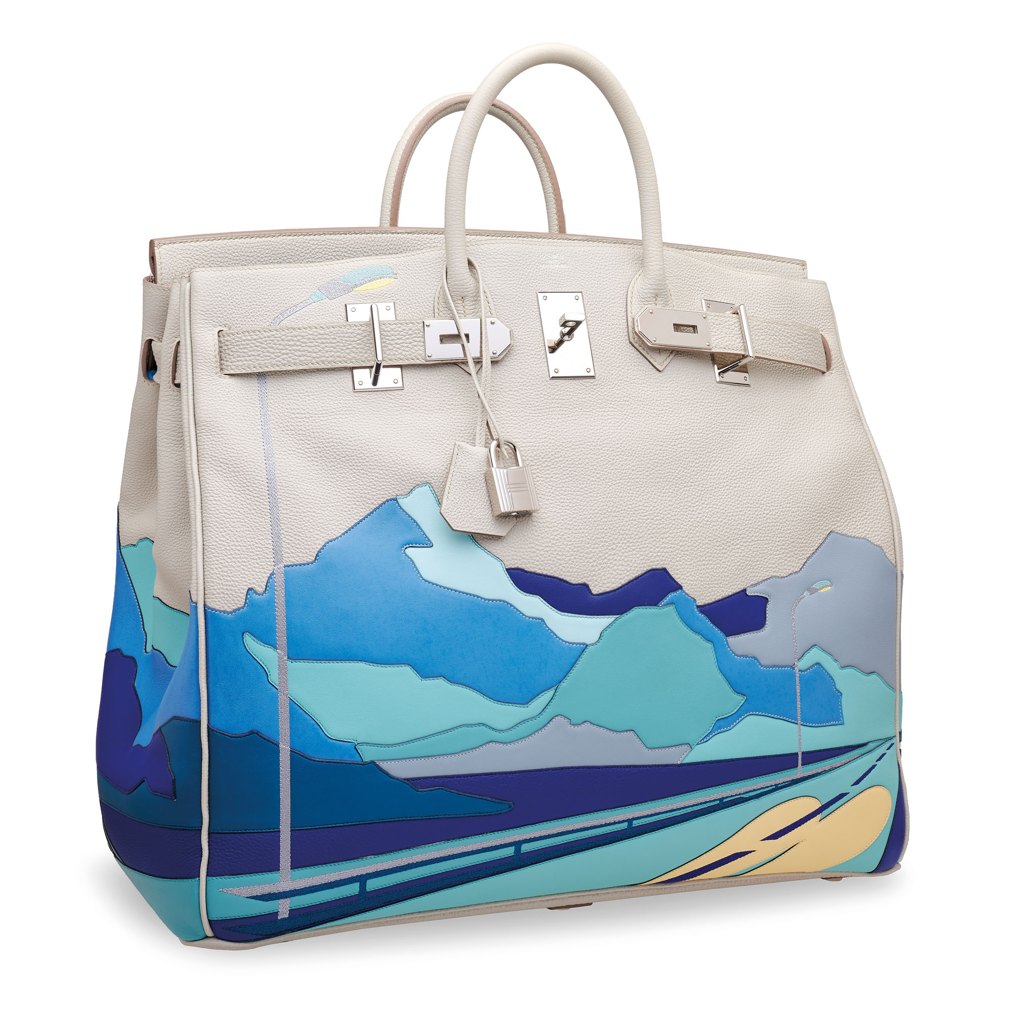 A LIMITED EDITION GRIS PERLE TOGO LEATHER ENDLESS ROAD HAC BIRKIN 50 WITH PALLADIUM HARDWARE 3 A LIMITED EDITION GRIS PERLE TOGO LEATHER ENDLESS ROAD HAC BIRKIN 50 WITH PALLADIUM HARDWARE - Image 3