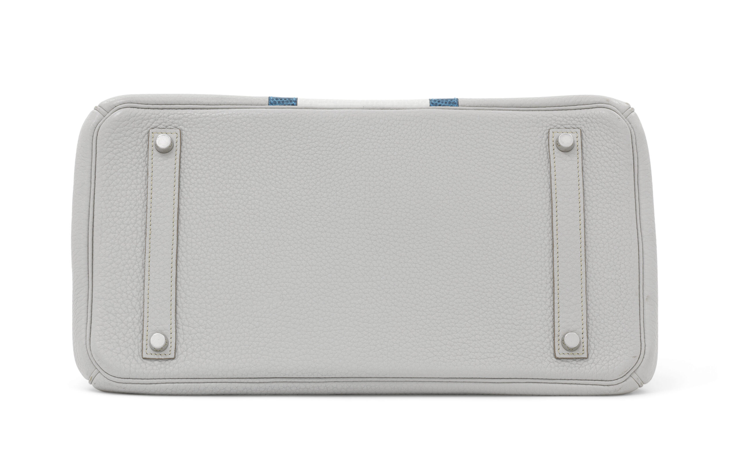 A LIMITED EDITION GRIS PERLE, WHITE CLÉMENCE LEATHER & MYKONOS LIZARD CLUB BIRKIN 35 WITH PALLADIUM HARDWARE 2 A LIMITED EDITION GRIS PERLE, WHITE CLÉMENCE LEATHER & MYKONOS LIZARD CLUB BIRKIN 35 WITH PALLADIUM HARDWARE - Image 2