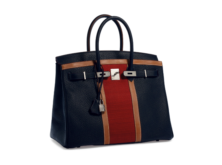 A LIMITED EDITION INDIGO FJORD, FAUVE BARÉNIA LEATHER & ROUGE H CRINOLINE CLUB BIRKIN 35 WITH PALLADIUM HARDWARE 2 A LIMITED EDITION INDIGO FJORD, FAUVE BARÉNIA LEATHER & ROUGE H CRINOLINE CLUB BIRKIN 35 WITH PALLADIUM HARDWARE - Image 2