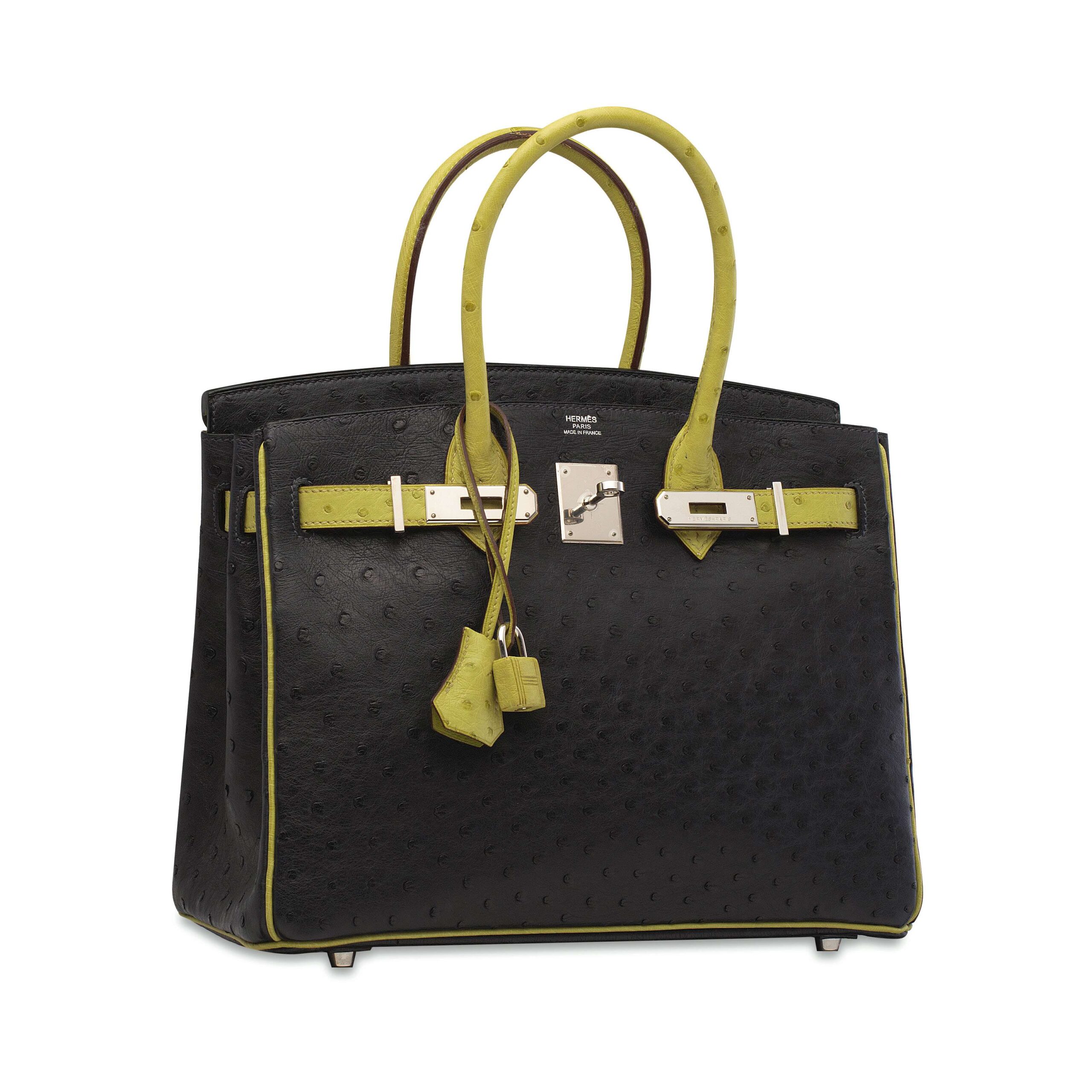 A LIMITED EDITION INDIGO & VERT ANIS OSTRICH BIRKIN 30 WITH PALLADIUM HARDWARE 3 A LIMITED EDITION INDIGO & VERT ANIS OSTRICH BIRKIN 30 WITH PALLADIUM HARDWARE - Image 3
