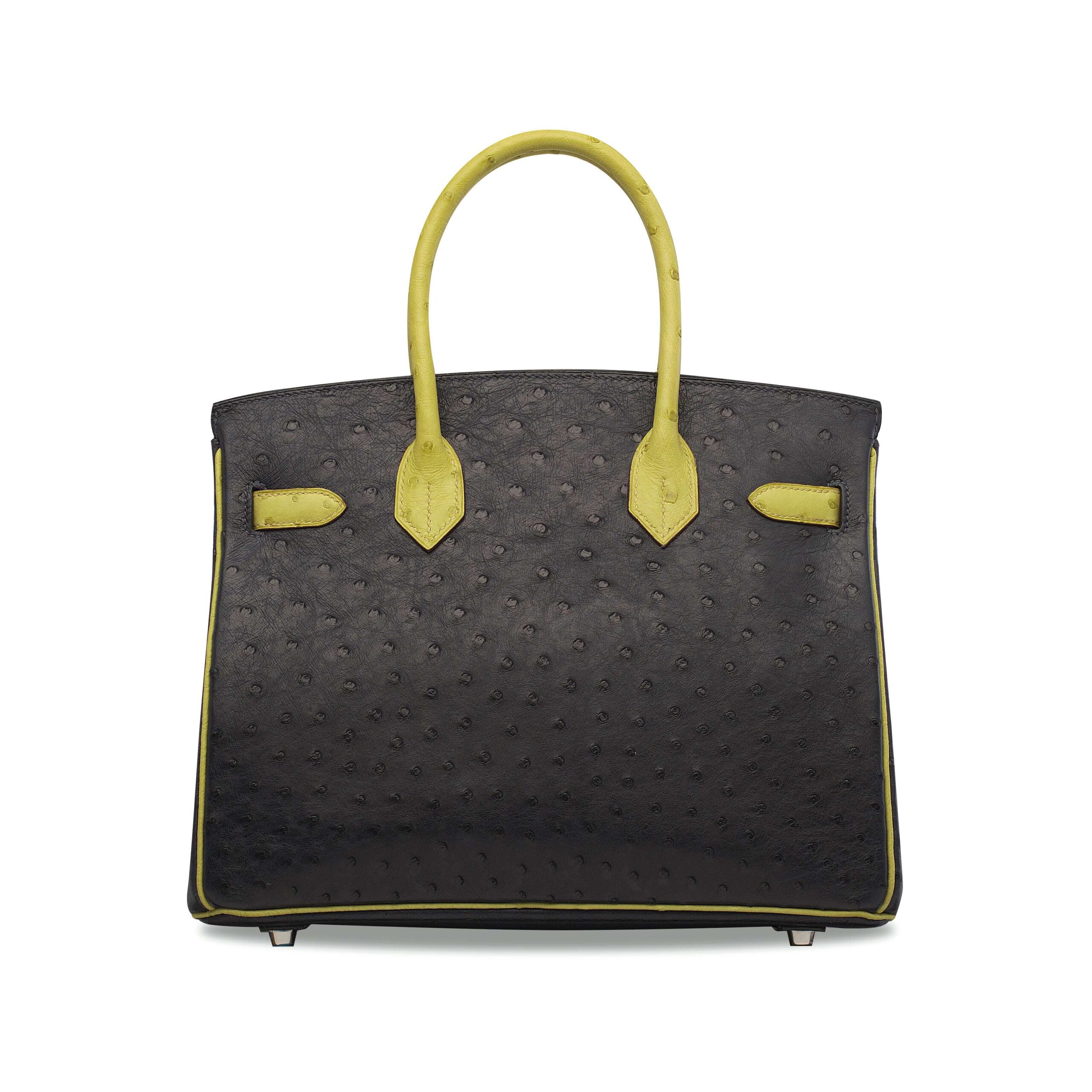 A LIMITED EDITION INDIGO & VERT ANIS OSTRICH BIRKIN 30 WITH PALLADIUM HARDWARE 4 A LIMITED EDITION INDIGO & VERT ANIS OSTRICH BIRKIN 30 WITH PALLADIUM HARDWARE - Image 4