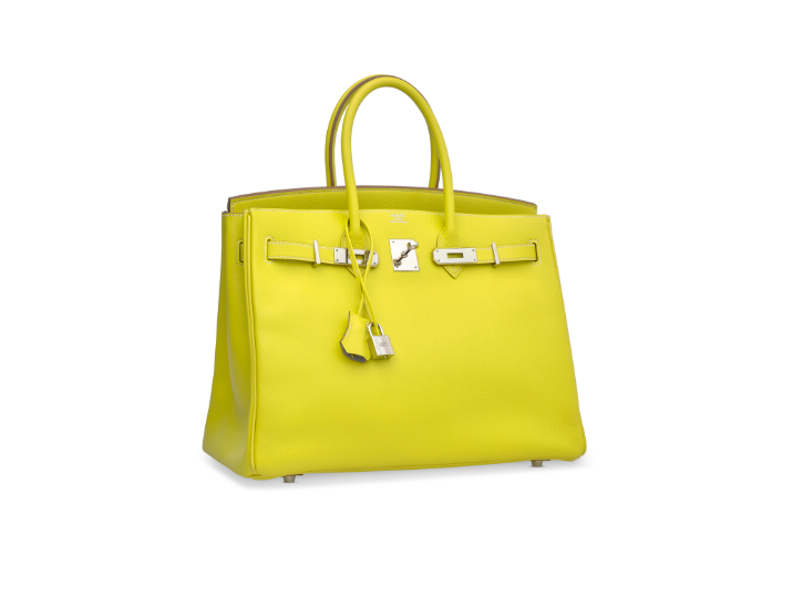 A LIMITED EDITION LIME & GRIS PERLE EPSOM LEATHER CANDY BIRKIN 35 WITH PALLADIUM HARDWARE 2 A LIMITED EDITION LIME & GRIS PERLE EPSOM LEATHER CANDY BIRKIN 35 WITH PALLADIUM HARDWARE - Image 2