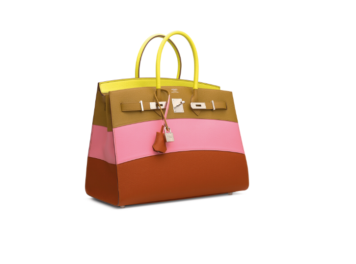 A LIMITED EDITION LIME, SESAME, ROSE CONFETTI & TERRE BATTUE EPSOM LEATHER SUNRISE RAINBOW SELLIER BIRKIN 35 WITH PALLADIUM HARDWARE 2 A LIMITED EDITION LIME, SESAME, ROSE CONFETTI & TERRE BATTUE EPSOM LEATHER SUNRISE RAINBOW SELLIER BIRKIN 35 WITH PALLADIUM HARDWARE - Image 2