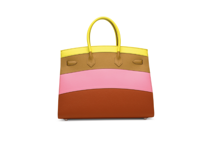 A LIMITED EDITION LIME, SESAME, ROSE CONFETTI & TERRE BATTUE EPSOM LEATHER SUNRISE RAINBOW SELLIER BIRKIN 35 WITH PALLADIUM HARDWARE 3 A LIMITED EDITION LIME, SESAME, ROSE CONFETTI & TERRE BATTUE EPSOM LEATHER SUNRISE RAINBOW SELLIER BIRKIN 35 WITH PALLADIUM HARDWARE - Image 3