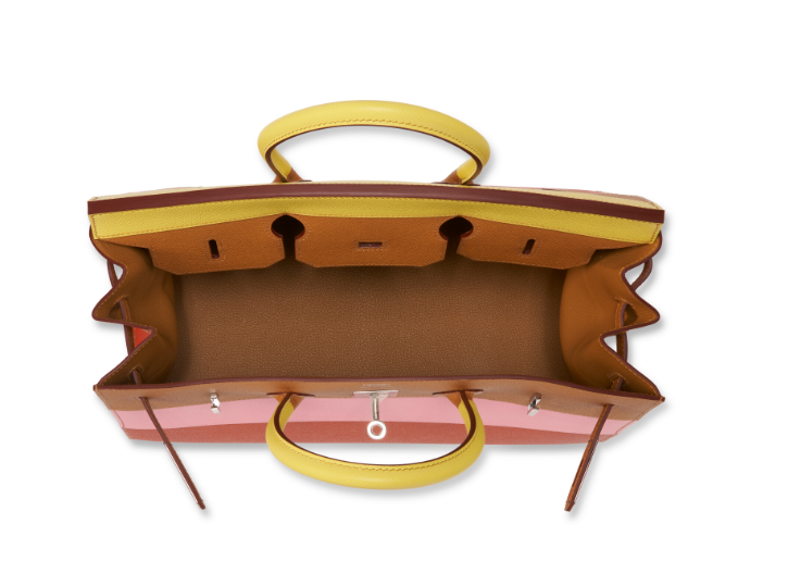 A LIMITED EDITION LIME, SESAME, ROSE CONFETTI & TERRE BATTUE EPSOM LEATHER SUNRISE RAINBOW SELLIER BIRKIN 35 WITH PALLADIUM HARDWARE 4 A LIMITED EDITION LIME, SESAME, ROSE CONFETTI & TERRE BATTUE EPSOM LEATHER SUNRISE RAINBOW SELLIER BIRKIN 35 WITH PALLADIUM HARDWARE - Image 4