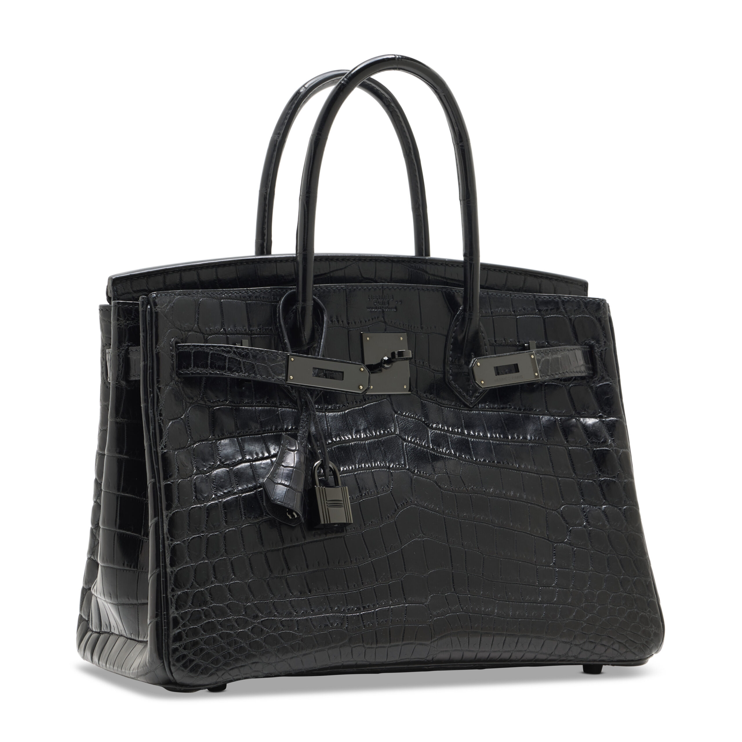 A LIMITED EDITION MATTE BLACK ALLIGATOR SO BLACK BIRKIN 30 WITH BLACK PVD HARDWARE 2 A LIMITED EDITION MATTE BLACK ALLIGATOR SO BLACK BIRKIN 30 WITH BLACK PVD HARDWARE - Image 2