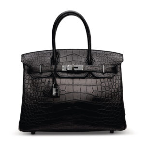 A LIMITED EDITION MATTE BLACK ALLIGATOR SO BLACK BIRKIN 30 WITH BLACK PVD HARDWARE