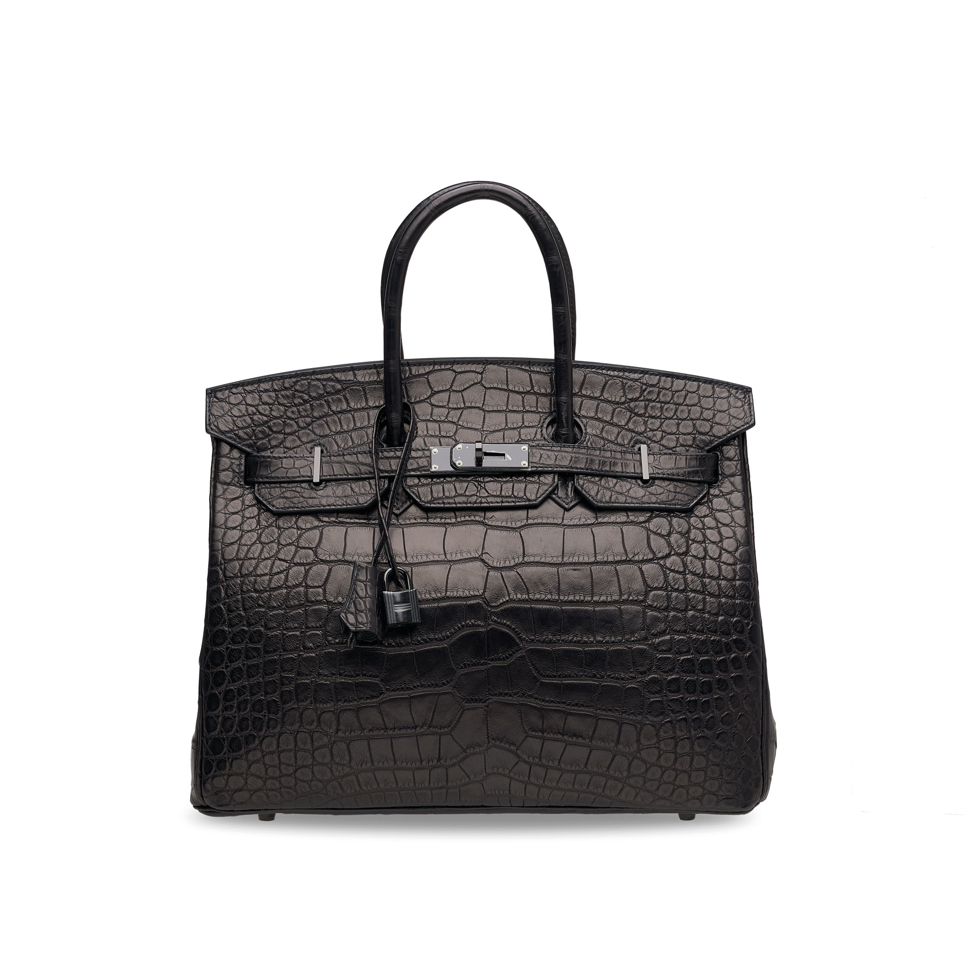 A LIMITED EDITION MATTE BLACK ALLIGATOR SO BLACK BIRKIN 35 WITH BLACK PVD HARDWARE 1 A LIMITED EDITION MATTE BLACK ALLIGATOR SO BLACK BIRKIN 35 WITH BLACK PVD HARDWARE