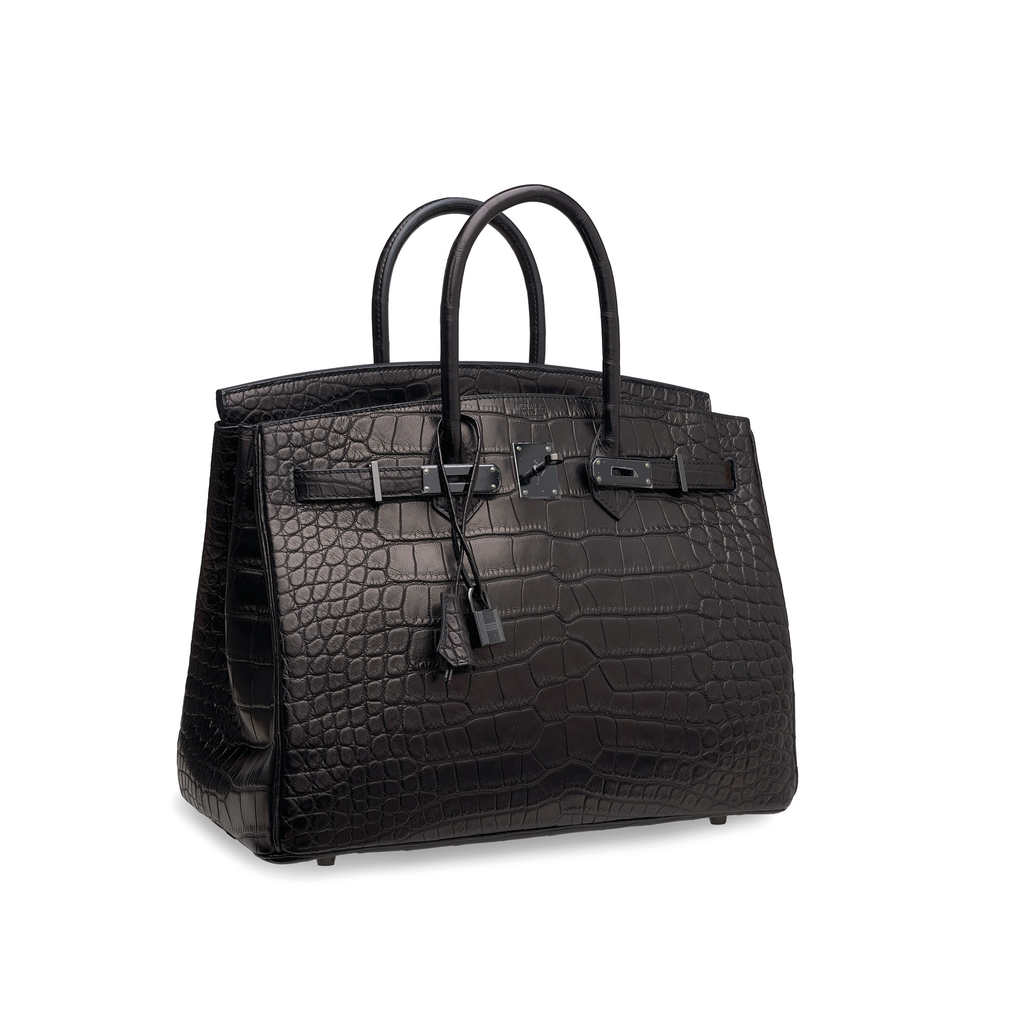 A LIMITED EDITION MATTE BLACK ALLIGATOR SO BLACK BIRKIN 35 WITH BLACK PVD HARDWARE 3 A LIMITED EDITION MATTE BLACK ALLIGATOR SO BLACK BIRKIN 35 WITH BLACK PVD HARDWARE - Image 3