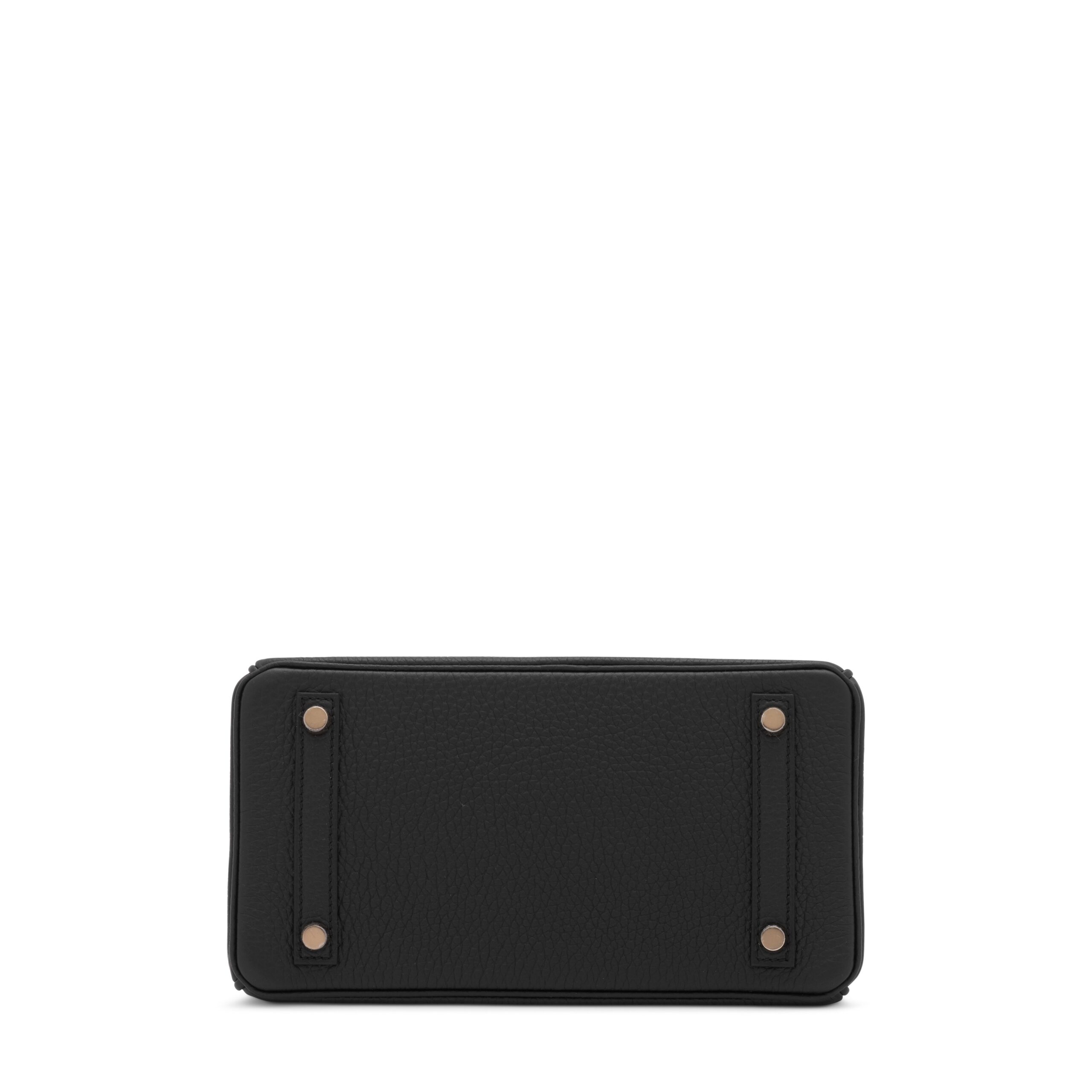 A LIMITED EDITION MATTE BLACK ALLIGATOR & TOGO LEATHER TOUCH BIRKIN 25 WITH ROSE GOLD HARDWARE 5 A LIMITED EDITION MATTE BLACK ALLIGATOR & TOGO LEATHER TOUCH BIRKIN 25 WITH ROSE GOLD HARDWARE - Image 5