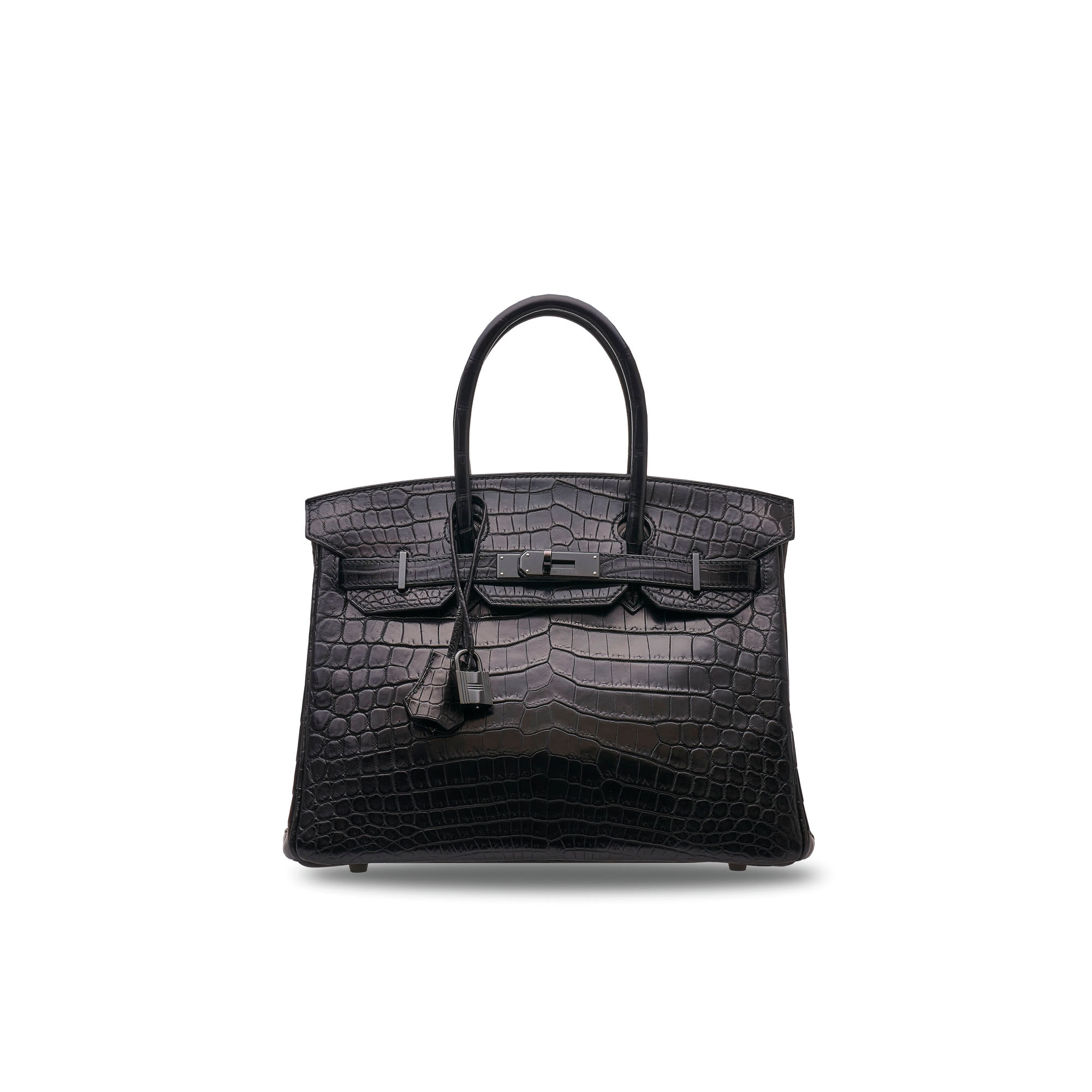 A LIMITED EDITION MATTE BLACK NILOTICUS CROCODILE SO BLACK BIRKIN 30 WITH BLACK PVD HARDWARE 2 A LIMITED EDITION MATTE BLACK NILOTICUS CROCODILE SO BLACK BIRKIN 30 WITH BLACK PVD HARDWARE - Image 2