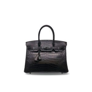 A LIMITED EDITION MATTE BLACK NILOTICUS CROCODILE SO BLACK BIRKIN 30 WITH BLACK PVD HARDWARE