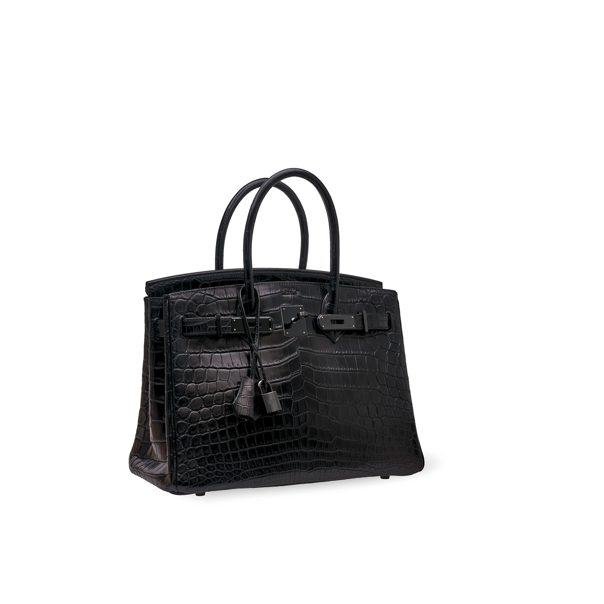 A LIMITED EDITION MATTE BLACK NILOTICUS CROCODILE SO BLACK BIRKIN 30 WITH BLACK PVD HARDWARE 3 A LIMITED EDITION MATTE BLACK NILOTICUS CROCODILE SO BLACK BIRKIN 30 WITH BLACK PVD HARDWARE - Image 3