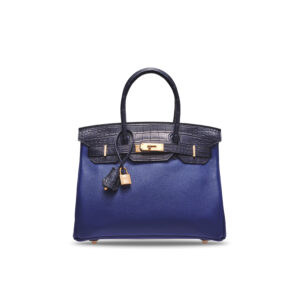 A LIMITED EDITION MATTE BLEU MARINE ALLIGATOR & BLEU SAPHIR NOVILLO LEATHER TOUCH BIRKIN 30 WITH ROSE GOLD HARDWARE