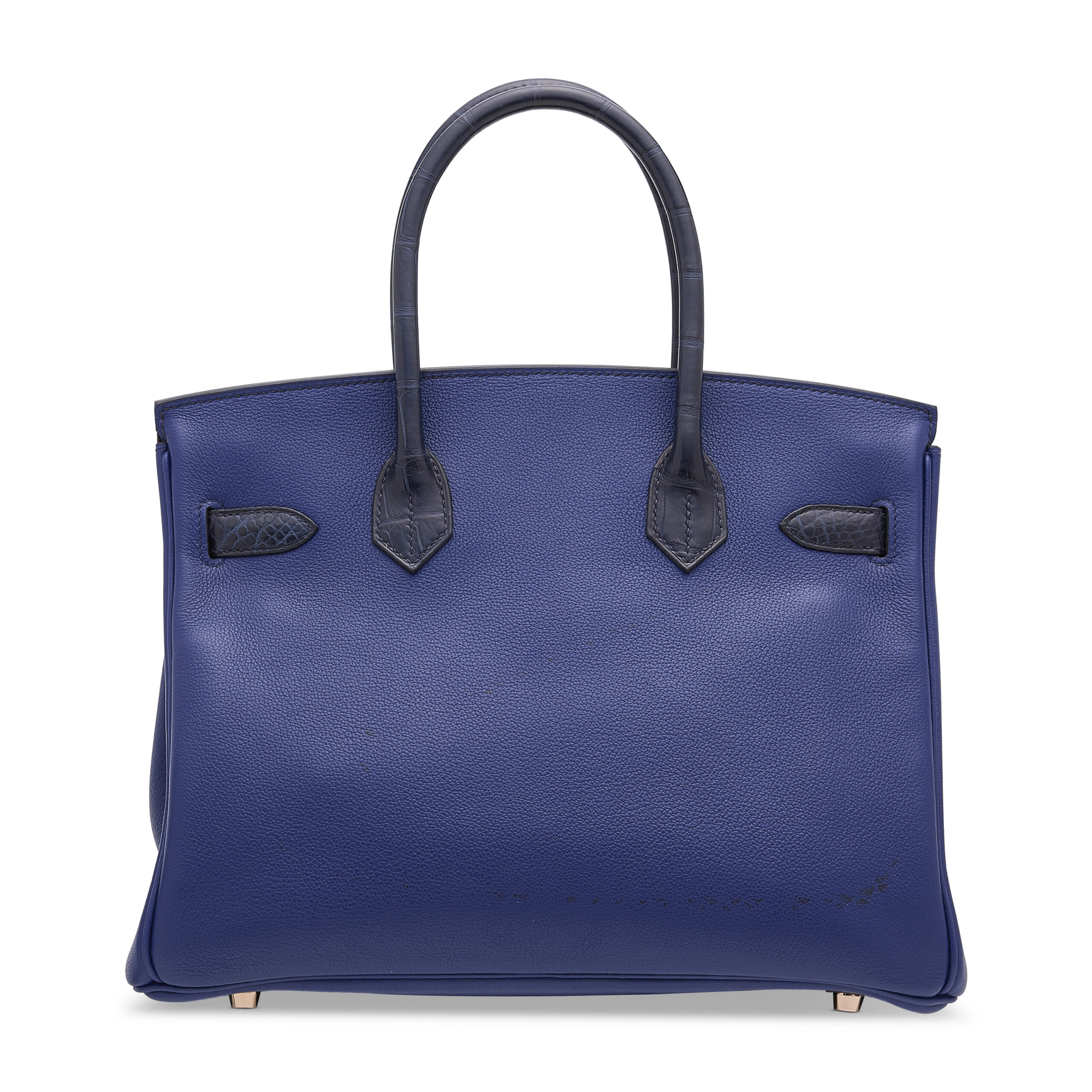 A LIMITED EDITION MATTE BLEU MARINE ALLIGATOR & BLEU SAPHIR NOVILLO LEATHER TOUCH BIRKIN 30 WITH ROSE GOLD HARDWARE 4 A LIMITED EDITION MATTE BLEU MARINE ALLIGATOR & BLEU SAPHIR NOVILLO LEATHER TOUCH BIRKIN 30 WITH ROSE GOLD HARDWARE - Image 4