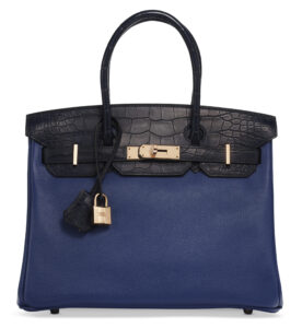 A LIMITED EDITION MATTE BLEU MARINE ALLIGATOR & BLEU SAPHIR NOVILLO LEATHER TOUCH BIRKIN 30 WITH ROSE GOLD HARDWARE