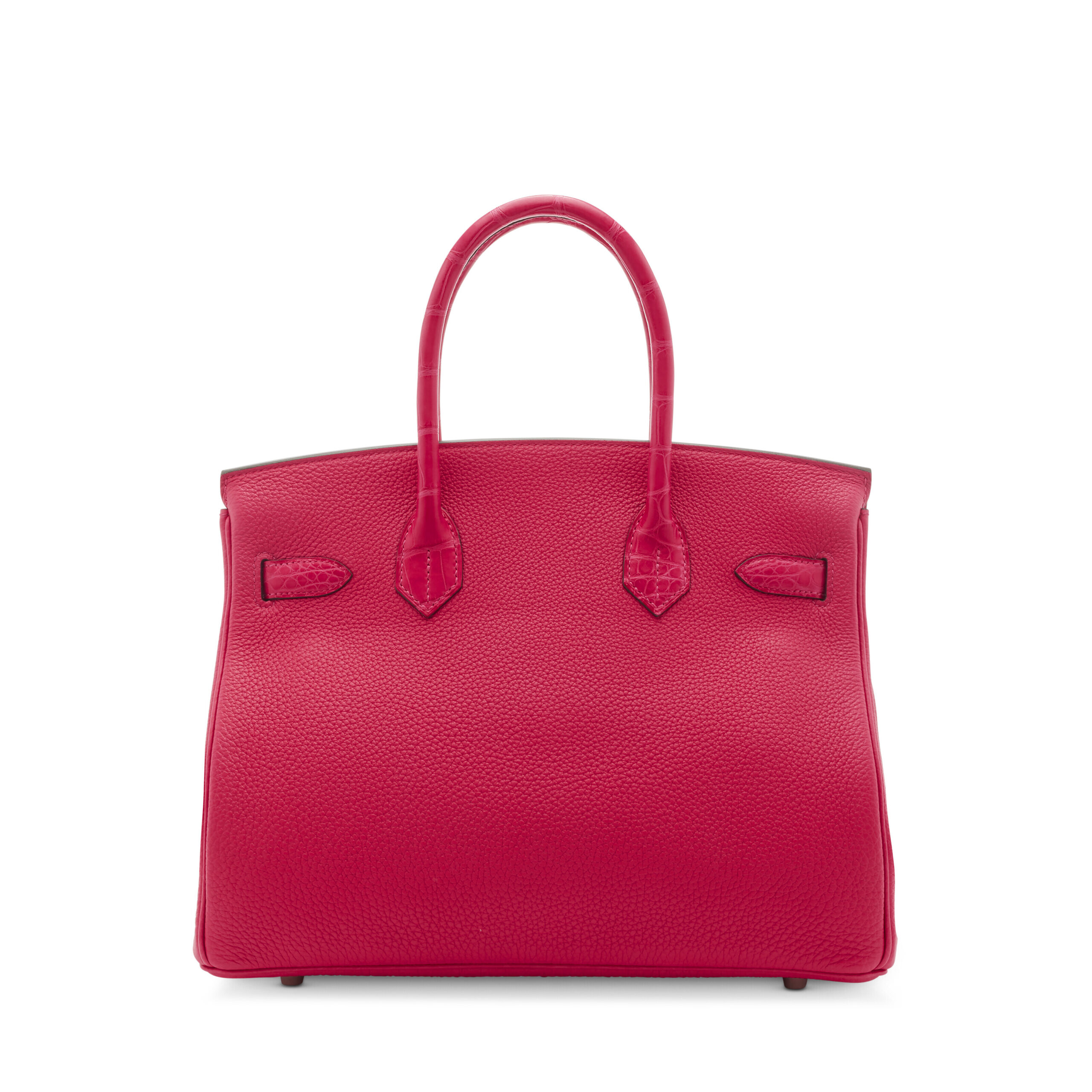 A LIMITED EDITION MATTE FRAMBOISE ALLIGATOR & TOGO LEATHER TOUCH BIRKIN 30 WITH PALLADIUM HARDWARE 2 A LIMITED EDITION MATTE FRAMBOISE ALLIGATOR & TOGO LEATHER TOUCH BIRKIN 30 WITH PALLADIUM HARDWARE - Image 2