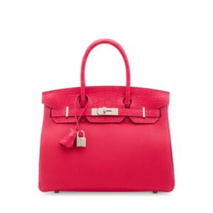 A LIMITED EDITION MATTE FRAMBOISE ALLIGATOR & TOGO LEATHER TOUCH BIRKIN 30 WITH PALLADIUM HARDWARE (2)