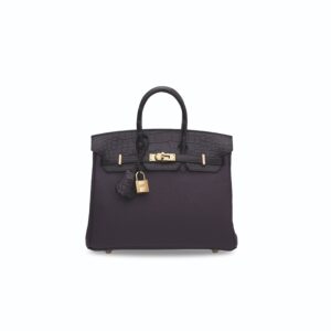 A LIMITED EDITION MATTE PRUNOIR ALLIGATOR & RAISIN TOGO LEATHER TOUCH BIRKIN 25 WITH ROSE GOLD HARDWARE (1)