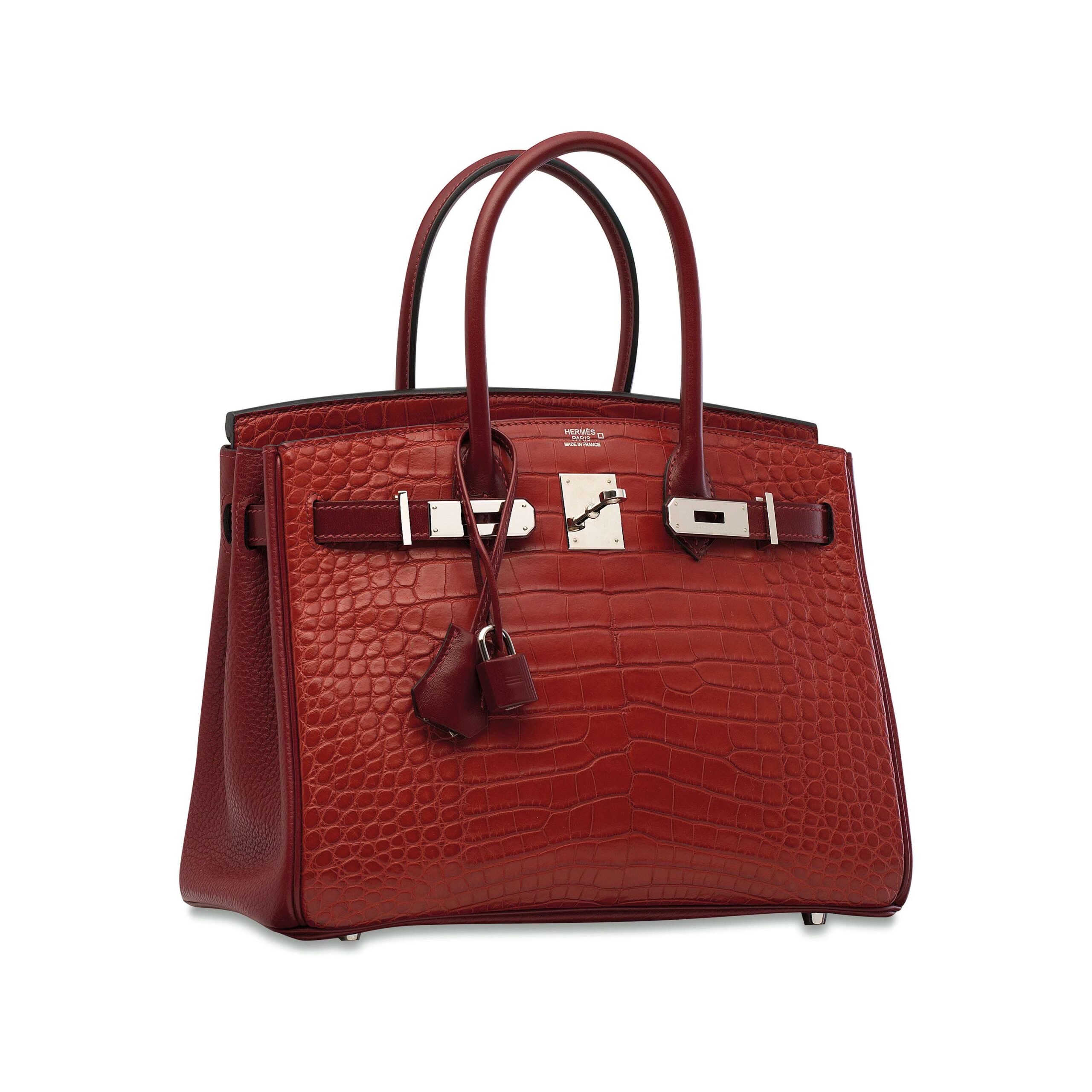 A LIMITED EDITION MATTE ROUGE H ALLIGATOR, CALF BOX & CLÉMENCE LEATHER BIRKIN 30 WITH PALLADIUM HARDARE 5 A LIMITED EDITION MATTE ROUGE H ALLIGATOR, CALF BOX & CLÉMENCE LEATHER BIRKIN 30 WITH PALLADIUM HARDARE - Image 5