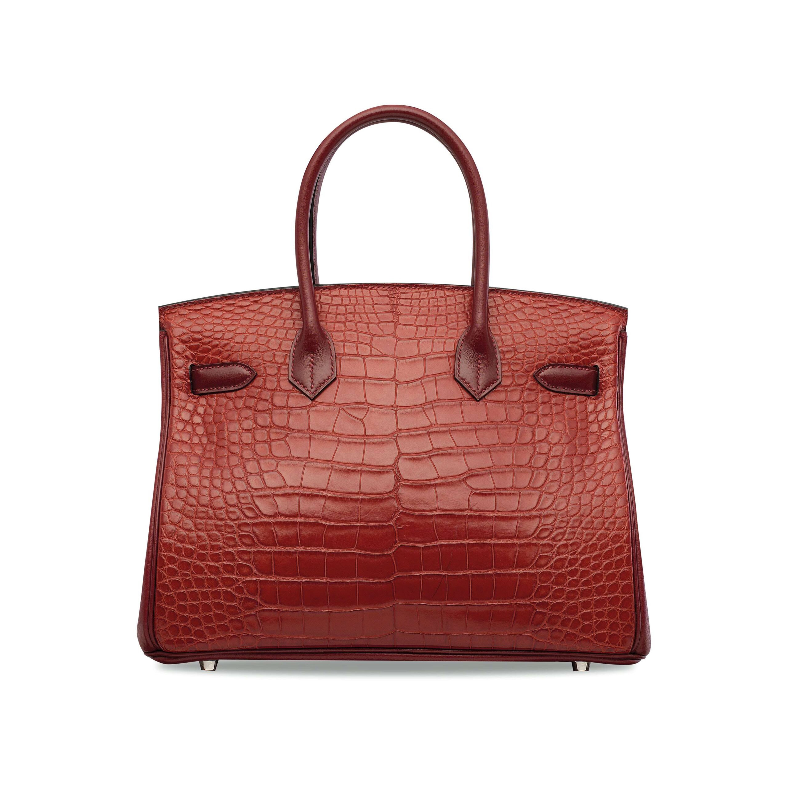 A LIMITED EDITION MATTE ROUGE H ALLIGATOR, CALF BOX & CLÉMENCE LEATHER BIRKIN 30 WITH PALLADIUM HARDARE 4 A LIMITED EDITION MATTE ROUGE H ALLIGATOR, CALF BOX & CLÉMENCE LEATHER BIRKIN 30 WITH PALLADIUM HARDARE - Image 4