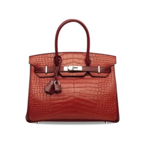 A LIMITED EDITION MATTE ROUGE H ALLIGATOR, CALF BOX & CLÉMENCE LEATHER BIRKIN 30 WITH PALLADIUM HARDARE (4)