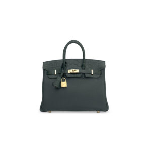 A LIMITED EDITION MATTE VERT CYPRÈS ALLIGATOR & TOGO LEATHER TOUCH BIRKIN 25 WITH GOLD HARDWARE (1)