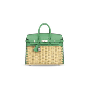 A LIMITED EDITION MENTHE SWIFT LEATHER & OSIER PICNIC BIRKIN 25 WITH PALLADIUM HARDWARE