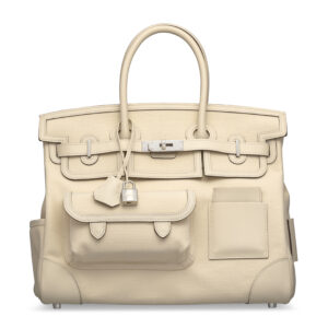 A LIMITED EDITION NATA CANVAS & SWIFT LEATHER CARGO BIRKIN 35 WITH PALLADIUM HARDWARE (5)