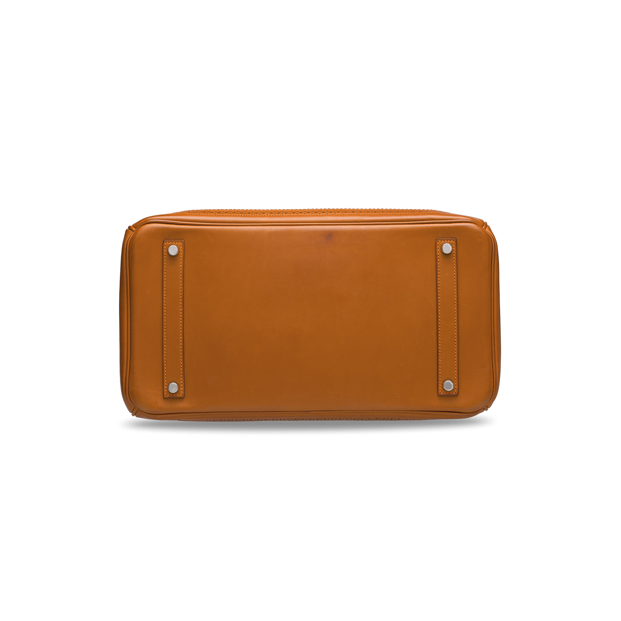 A LIMITED EDITION NATURAL BARÉNIA LEATHER & TOILE GHILLIES BIRKIN 35 WITH BRUSHED PALLADIUM HARDWARE 4 A LIMITED EDITION NATURAL BARÉNIA LEATHER & TOILE GHILLIES BIRKIN 35 WITH BRUSHED PALLADIUM HARDWARE - Image 4