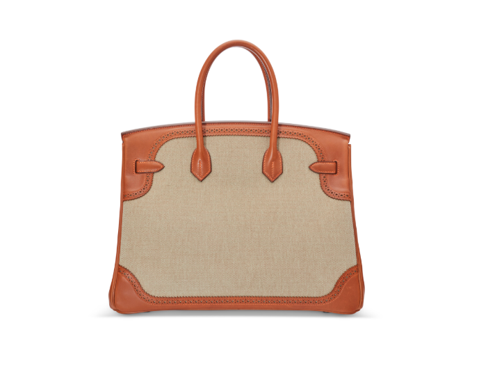 A LIMITED EDITION NATUREL BARÉNIA LEATHER & FICELLE TOILE GHILLIES BIRKIN 35 WITH BRUSHED PALLADIUM HARDWARE 3 A LIMITED EDITION NATUREL BARÉNIA LEATHER & FICELLE TOILE GHILLIES BIRKIN 35 WITH BRUSHED PALLADIUM HARDWARE - Image 3