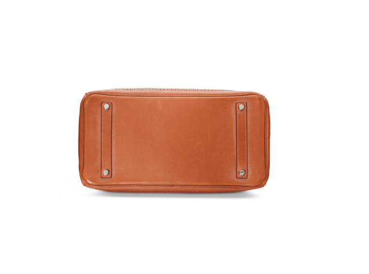 A LIMITED EDITION NATUREL BARÉNIA LEATHER & FICELLE TOILE GHILLIES BIRKIN 35 WITH BRUSHED PALLADIUM HARDWARE 4 A LIMITED EDITION NATUREL BARÉNIA LEATHER & FICELLE TOILE GHILLIES BIRKIN 35 WITH BRUSHED PALLADIUM HARDWARE - Image 4