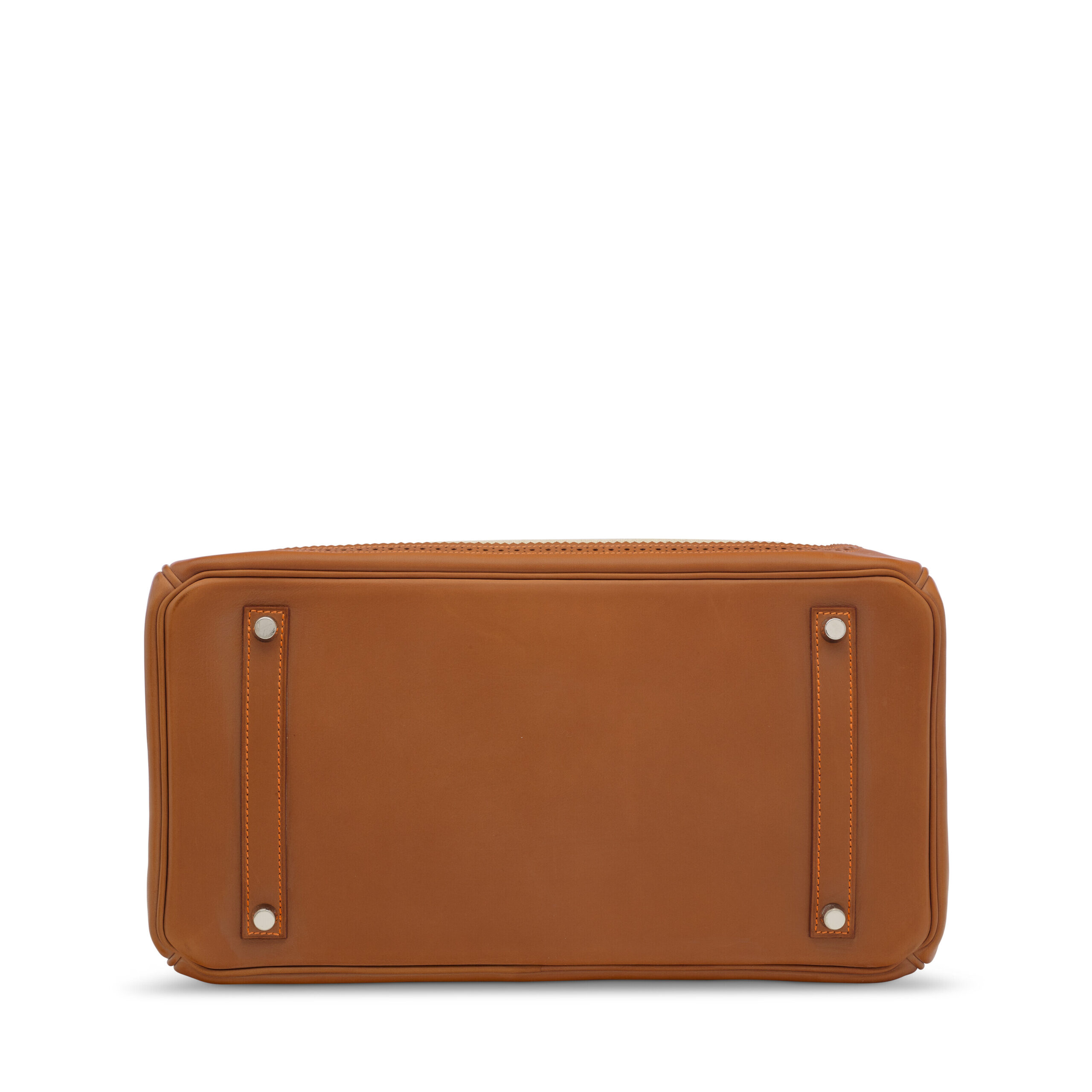 A LIMITED EDITION NATUREL BARÉNIA LEATHER & TOILE GHILLIES BIRKIN 35 WITH BRUSHED PALLADIUM HARDWARE 4 A LIMITED EDITION NATUREL BARÉNIA LEATHER & TOILE GHILLIES BIRKIN 35 WITH BRUSHED PALLADIUM HARDWARE - Image 4