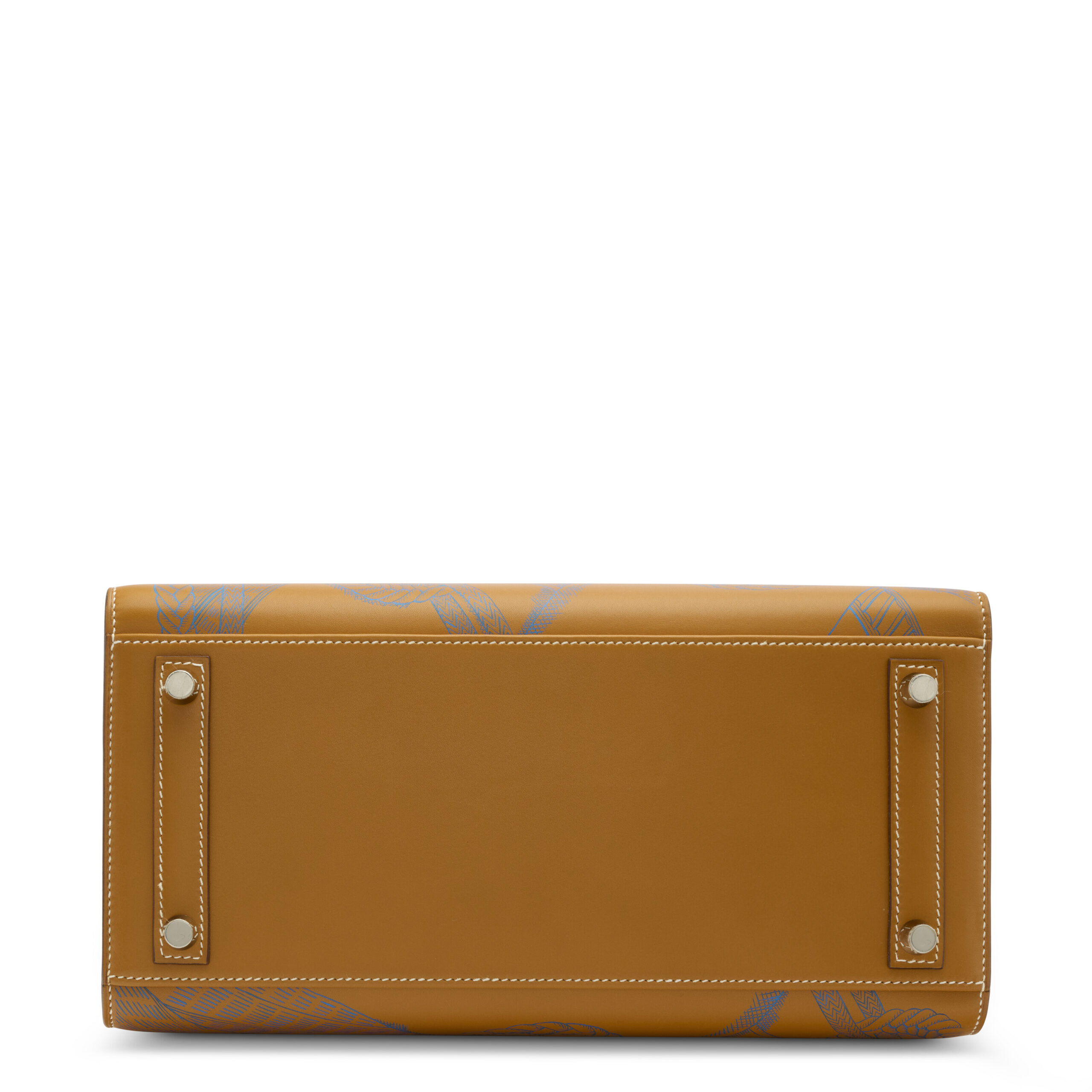 A LIMITED EDITION NATUREL & BLEU ZANZIBAR BUTLER LEATHER SELLIER ZOUAVES ET DRAGONS BIRKIN 30 WITH PALLADIUM HARDWARE 4 A LIMITED EDITION NATUREL & BLEU ZANZIBAR BUTLER LEATHER SELLIER ZOUAVES ET DRAGONS BIRKIN 30 WITH PALLADIUM HARDWARE - Image 4