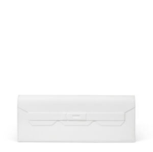 A LIMITED EDITION NEW WHITE SWIFT LEATHER SHADOW BIRKIN CUT CLUTCH
