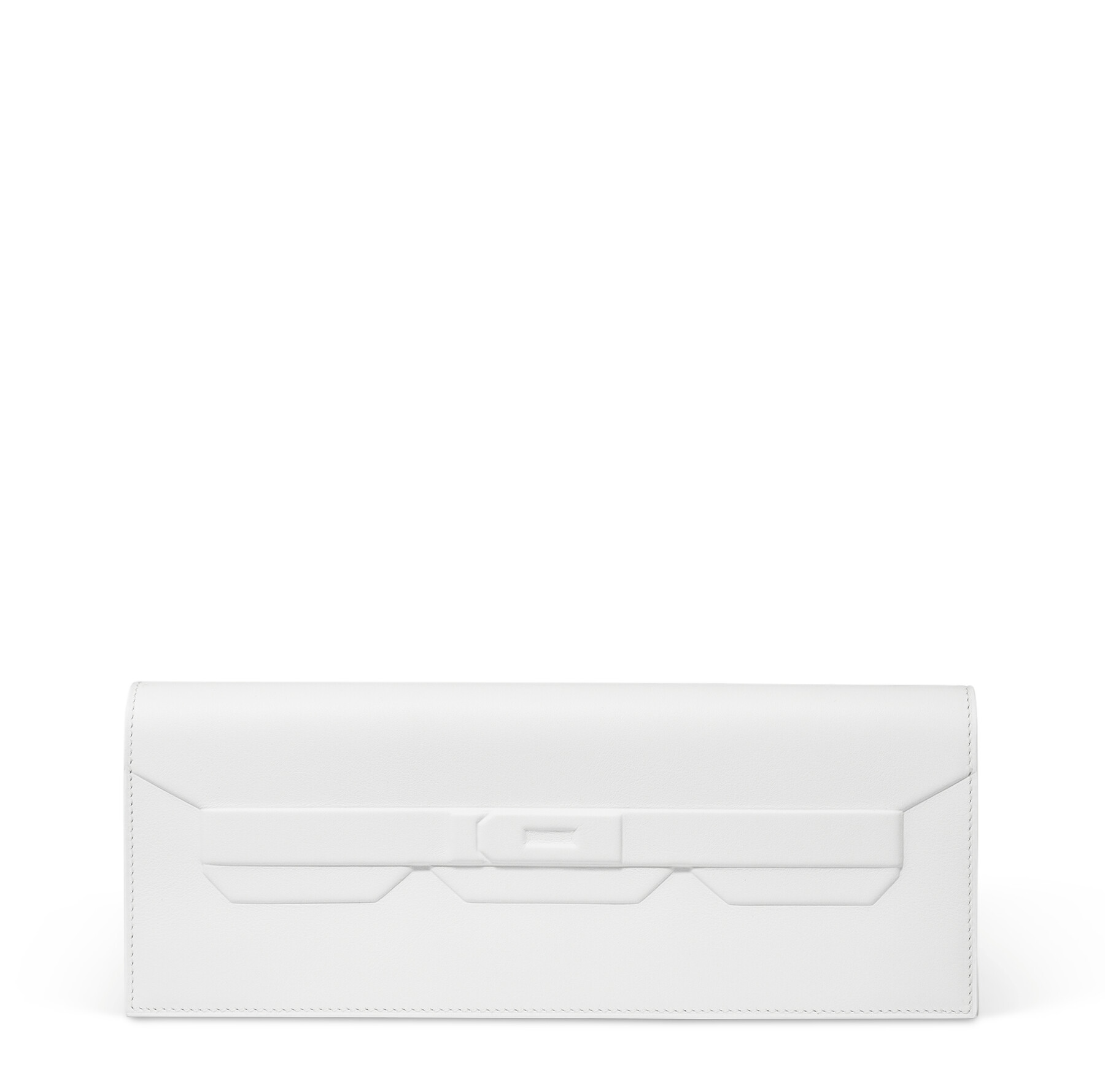 A LIMITED EDITION NEW WHITE SWIFT LEATHER SHADOW BIRKIN CUT CLUTCH 1 A LIMITED EDITION NEW WHITE SWIFT LEATHER SHADOW BIRKIN CUT CLUTCH